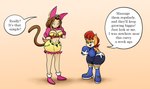 anthro breast_expansion breast_growth breast_play breast_squish breasts cat_tail clothed clothing duo expansion female female/female growth hair red_hair squish text loverk90 sega sonic_the_hedgehog_(series) sally_acorn sara_(sonic) chipmunk ground_squirrel human humanoid mammal rodent sciurid 2024 english_text hi_res