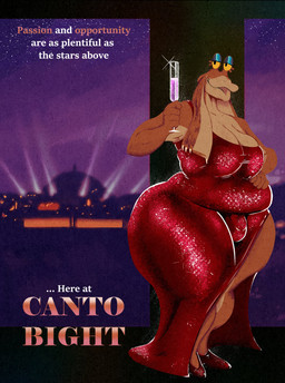 advertisement anthro balls beverage big_butt black_eyes brown_body brown_ears bulge butt city clothing cocktail_dress detailed_bulge dress footwear genital_outline genitals glistening glistening_clothing glistening_dress glistening_footwear glistening_shoes gynomorph half-closed_eyes hand_on_hip hand_on_own_hip holding_alcohol holding_beverage holding_object huge_butt intersex looking_at_viewer multicolored_body narrowed_eyes obese obese_anthro obese_intersex outside overweight overweight_anthro overweight_gynomorph overweight_intersex penis penis_outline pose red_clothing red_dress red_footwear red_shoes shoes small_balls small_penis smile solo standing star text thick_thighs three-quarter_view two_tone_body yellow_sclera pokonuki star_wars jar_jar_binks alien amphibian gungan otolla_gungan 2026 absurd_res digital_media_(artwork) english_text hi_res