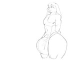 absurd_res anthro balls big_balls big_bulge big_butt bulge butt canid canine canis domestic_dog femboy floppy_ears genitals hi_res huge_balls huge_bulge huge_butt hyper hyper_bulge male mammal monochrome penis short_tail solo spani spooniel tail vein veiny_penis wide_hips