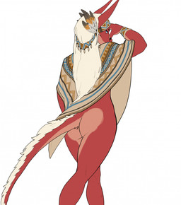accessory anthro blue_eyes bottomless bottomless_anthro bottomless_female bracelet butt claws clothed clothing feather_in_hair female finger_claws fur hair hair_accessory headband jewelry looking_at_viewer looking_back looking_back_at_viewer loose_feather pointy_ears poncho prick_ears rear_view red_body simple_background solo tail tail_mane white_background white_hair mischadot mythology mischa_(character) dragon furred_dragon furred_scalie mythological_creature mythological_scalie scalie digital_media_(artwork) hi_res portrait three-quarter_portrait