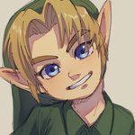 blonde_hair blue_eyes clothing hair hat headgear headwear humanoid_pointy_ears light_body light_skin looking_at_viewer male not_furry pointy_ears simple_background smile smiling_at_viewer solo azcbcd nintendo ocarina_of_time the_legend_of_zelda young_link humanoid hylian 1:1 hi_res