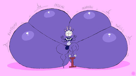 4_fingers air_pump anthro antlers bar_emanata belly big_butt bottom_heavy bubble_butt buckteeth butt butt_expansion clothing countershade_belly countershading crop_top curvy_figure emanata expansion eyelashes femboy fingers flash_emanata fur glistening glistening_butt heart_nose heart_symbol horn huge_butt hyper hyper_butt logo looking_down makeup male navel onomatopoeia pattern_clothing pattern_shirt pattern_topwear purple_body purple_fur shirt small_waist solo sound_effects striped_clothing striped_shirt striped_topwear stripes teeth text thick_thighs thong topwear underwear wasp_waist wide_hips thatdawgmurray happy_tree_friends mime_(htf) deer mammal 2025 aliasing artist_logo artist_name digital_media_(artwork) hi_res signature