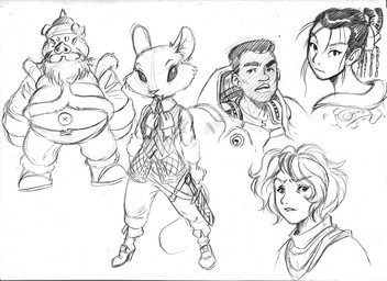 anthro beard buckteeth clothed clothing dagger facial_hair female male melee_weapon navel overweight overweight_male teeth weapon chochi domestic_pig human mammal mouse murid murine rodent suid suine sus_(pig) 2023 graphite_(artwork) greyscale hi_res monochrome multiple_images sketch traditional_media_(artwork)