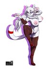 big_breasts breasts clothing female footwear fur genitals nipples nude pink_nipples purple_eyes pussy socks solo white_body white_fur mi_lan milan_(mi_lan) felid feline mammal absurd_res hi_res