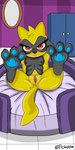 anthro anus bedroom_eyes breasts clitoris closet feet female foot_focus fur genitals legs_up loli looking_at_viewer multicolored_body multicolored_fur narrowed_eyes navel nipples pawpads paws pet_bed presenting presenting_pussy pussy red_eyes seductive small_breasts soles solo toes tongue tongue_out two_tone_body two_tone_fur yellow_body yellow_fur young young_anthro young_female elchuydra nintendo pokemon generation_4_pokemon pokemon_(species) riolu shiny_pokemon 1:2 hi_res