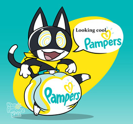 anthro clean_diaper clothed clothing diaper hypnotic_eyes male solo tail wearing_diaper dummydumbcat atlus megami_tensei pampers persona_(series) persona_5 sega morgana_(persona) domestic_cat felid feline felis mammal absurd_res digital_media_(artwork) hi_res