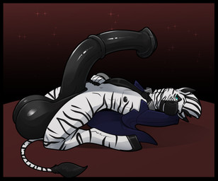 accessory animal_genitalia animal_penis anthro areola balls bent_over big_balls big_penis black_areola black_nipples black_penis black_stripes clothed clothing equine_genitalia equine_penis erection flared_penis fur genitals green_eyes huge_balls huge_penis humanoid_hands hyper hyper_balls hyper_genitalia hyper_penis looking_at_viewer male medial_ring navel necktie nipples open_clothing open_shirt open_topwear penis shirt solo stripes tail thin_tail topwear white_body white_fur bastiel onyx_(onyxthezebra) equid equine mammal zebra 2026 digital_drawing_(artwork) digital_media_(artwork) english_description hi_res