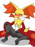 anthro anus black_body black_fur blush blush_lines bodily_fluids female fingering fur genitals orange_body orange_eyes orange_fur pussy red_body red_fur sweat tail teeth tongue white_body white_fur x_anus yellow_body yellow_fur knight-of-syrinx nintendo pokemon delphox generation_6_pokemon pokemon_(species) 2024 3:4 absurd_res digital_media_(artwork) hi_res