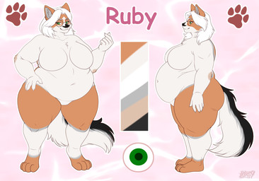 anthro belly big_belly big_breasts black_body black_fur breasts brown_body brown_fur butt clothing eyewear female fur glasses green_eyes grey_body grey_fur hair nude nude_anthro nude_female obese obese_anthro obese_female overweight overweight_anthro overweight_female solo wearing_glasses white_body white_fur white_hair kirsy36 ruby_renardrouge canid canine fox mammal marble_fox red_fox true_fox absurd_res hi_res model_sheet