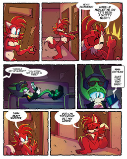 anthro apartment blue_eyes blush blush_lines boyfriend/girlfriend cellphone chest_scar clothed clothed_anthro clothed_male clothing dialogue door duo electronics eyewear female fur furniture genitals green_body green_fur hair headphones jacket leather leather_clothing leather_jacket leather_topwear locked_out looking_at_porn male masturbation nude nude_anthro nude_female partially_clothed partially_clothed_anthro partially_clothed_male penis phone pornography quills_(anatomy) red_body red_fur red_hair sad scar sharp_teeth smartphone sofa sunglasses teeth text topwear yelling himitsu popfulblue archie_comics sega sonic_the_hedgehog_(archie) sonic_the_hedgehog_(comics) sonic_the_hedgehog_(series) fiona_fox scourge_the_hedgehog canid canine eulipotyphlan fox hedgehog mammal 2025 4:5 absurd_res comic digital_media_(artwork) english_text hi_res