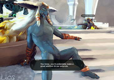 ambiguous_gender animal_genitalia anthro balls bathing bedroom_eyes blonde_hair blue_eyes brush brushing canon_couple dark_body dark_skin feet female fully_sheathed genitals group hair hot_tub husband_and_wife lounging male male_focus married_couple narrowed_eyes nipples nude royalty rubber_duck seductive sheath smile smiling_at_viewer speech_bubble text trio white_hair zonai_architecture liosoun nintendo tears_of_the_kingdom the_legend_of_zelda background_character rauru_(tears_of_the_kingdom) sonia_(tloz) humanoid hylian mammal zonai zonai_construct english_text hi_res