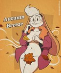 anthro autumn autumn_leaves big_breasts blush blush_lines bodily_fluids bottomless breasts clothed clothing collarbone convenient_censorship curvy_figure duo embarrassed eyebrow_through_hair eyebrows eyelashes female fur hair jacket jacket_only looking_at_viewer mostly_nude mostly_nude_anthro mostly_nude_female navel orange_background overbite simple_background sweat sweatdrop text topwear topwear_only translucent translucent_hair white_body white_fur white_hair wind squibbleink suzy_(squibbleink) lagomorph leporid mammal rabbit 2024 absurd_res artist_name digital_drawing_(artwork) digital_media_(artwork) english_text hi_res