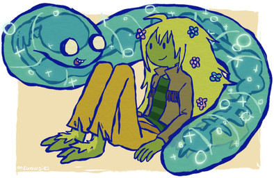 2_toes 4_fingers accessory ambiguous_gender brown_clothing brown_jacket brown_jacket_vest brown_topwear brown_vest clothing dot_eyes duo eye_contact feet fingers flower flower_in_hair grass grass_hair green_body green_clothing green_hair green_shirt green_topwear hair hair_accessory jacket jacket_vest looking_at_another mouth_closed open_mouth pattern_clothing pattern_shirt pattern_t-shirt pattern_topwear plant shirt simple_background simple_eyes striped_clothing striped_shirt striped_t-shirt striped_topwear stripes t-shirt toes topwear translucent translucent_body vest white_background meowowsies adventure_time cartoon_network fionna_and_cake fionna_and_cake_(franchise) fern_(adventure_time) karmic_worm_(adventure_time) deity elemental_creature elemental_humanoid flora_fauna grass_humanoid humanoid living_grass plant_humanoid worm 2025 digital_drawing_(artwork) digital_media_(artwork) hi_res signature