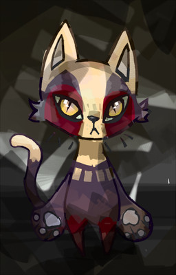 ambiguous_gender anthro fur multicolored_body multicolored_fur paws purple_body purple_fur red_body red_fur solo standing tan_body tan_fur naircat domestic_cat felid feline felis mammal 2015 digital_media_(artwork) digital_painting_(artwork) painting_(artwork)