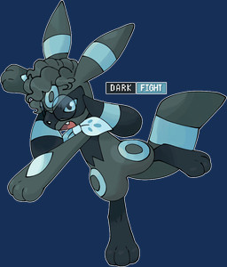 attack_pose blue_eyes eyewear female glasses open_mouth solo manhattancrossrip ghostbusters ghostbusters:_afterlife ghostbusters:frozen_empire nintendo pokemon phoebe_spengler eeveelution generation_2_pokemon generation_4_pokemon hybrid pokemon_(species) riolu umbreon alpha_channel