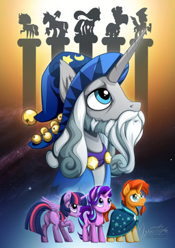beard clothing eyewear facial_hair feathered_wings feathers female glasses group hair hat headgear headwear horn humor long_beard long_hair magic_user male pillar pun silhouette visual_pun wings wizard_hat mysticalpha friendship_is_magic hasbro my_little_pony mythology flash_magnus_(mlp) meadowbrook_(mlp) mistmane_(mlp) rockhoof_(mlp) somnambula_(mlp) starlight_glimmer_(mlp) starswirl_the_bearded_(mlp) sunburst_(mlp) twilight_sparkle_(mlp) equid equine mammal mythological_creature mythological_equine unicorn winged_unicorn 2017 hi_res