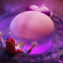 anthro belly belly_expansion big_belly big_breasts bikini breast_expansion breasts clothing duo exclamation_point expansion female fur hair head_back high-angle_view horn hot_tub huge_belly huge_breasts hyper hyper_belly hyper_pregnancy leaning leaning_backward markings navel outie_navel pink_hair pink_markings pregnant pregnant_anthro pregnant_female purple_bikini purple_clothing purple_light purple_swimwear raised_arms relaxing surprised swimwear two-piece_swimsuit water white_body white_fur yellow_bikini yellow_clothing yellow_swimwear pressurepurse undertale_(series) hannah_(pressurepurse) toriel boss_monster_(undertale) bovid bovine caprine cattle mammal 1:1 2022 3d_(artwork) absurd_res digital_media_(artwork) hi_res