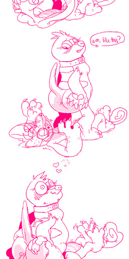 ambiguous_gender anthro anus asphyxiation ass_in_face big_butt blush bodily_fluids butt butt_grab claws collar crush dialogue duo facesitting female female/ambiguous hand_on_butt hearts_around_body motion_lines nodding shadow shaking sitting_on_another smile speech_bubble spread_anus spreading surprised sweat text dupe_(artist) armadillo chameleon lizard mammal reptile scalie xenarthran 2014 digital_media_(artwork) english_text hi_res monochrome
