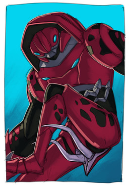 2_penises 4_eyes anthro black_body black_markings exoskeleton genitals hood light long_penis looking_at_viewer male markings multi_eye multi_genitalia multi_penis penis presenting red_body red_markings red_shell shell sketchy solo spikes spikes_(anatomy) lumen_fox ben_10 cartoon_network bivalvan alien arthropod crustacean orishan hi_res lighting shaded