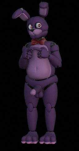 3_toes anthro balls black_background bow_tie erection feet genitals humanoid_genitalia humanoid_penis index_to_index machine male pawpads penis purple_balls purple_body purple_eyes purple_penis red_bow_tie shy simple_background slightly_chubby slightly_chubby_anthro slightly_chubby_male solo standing toes jizzyfox jizzyfox_(modeler) five_nights_at_freddy's scottgames bonnie_(fnaf) animatronic lagomorph leporid mammal rabbit robot robot_anthro 3d_(artwork) digital_media_(artwork) full-length_portrait portrait