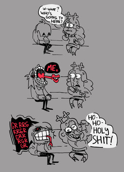 ambiguous_gender ambiguous_human anthro antlers biped bite bodily_fluids clothed clothed_anthro clothed_human clothing constricted_pupils dialogue duo fully_clothed fully_clothed_anthro fully_clothed_human grey_background hair horn humor looking_at_viewer nervous nervous_sweat possession profanity pupils simple_background sitting small_pupils snowgrave speech_bubble sweat teeth text wide_eyed sillyzlaurr deltarune undertale_(series) kris_dreemurr noelle_holiday deer human mammal new_world_deer reindeer soul_(undertale) 2025 comic digital_drawing_(artwork) digital_media_(artwork) english_description english_text hi_res restricted_palette female_(lore)