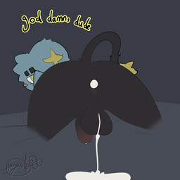 after_anal after_sex all_fours anthro backsack balls big_balls big_penis blue_body blue_fur bodily_fluids butt butt_focus cum cum_drip cum_from_ass cum_in_ass cum_inside dripping eyebrow_slit eyebrows fur genital_fluids genitals humanoid_genitalia humanoid_penis leaking_cum leaking_precum looking_at_viewer looking_back male penis precum rear_view simple_background solo tail text throbbing throbbing_penis yellow_eyes gazaster nintendo pokemon gams_(gazaster) felid feline generation_4_pokemon mammal pokemon_(species) shinx 1:1 2025 2d_animation animated digital_media_(artwork) frame_by_frame hi_res signature