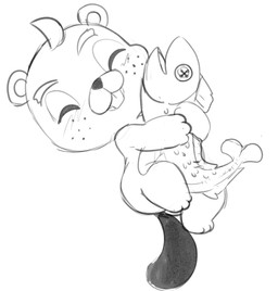 anthro buckteeth chibi eyes_closed freckles hug male plushie shortstack shortstack_male smile solo teeth lkiws animal_crossing nintendo c.j._(animal_crossing) beaver mammal rodent hi_res monochrome