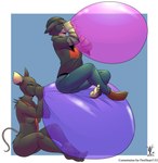 absurd_res anthro balloon balloon_fetish black_body black_fur blowing_balloon bottomwear camille_(fortnite) cel_shading claws clothed clothing denim denim_bottomwear denim_clothing denlusty digital_drawing_(artwork) digital_media_(artwork) domestic_cat duo epic_games eyebrows eyelashes felid feline felis female female/female finger_claws fortnite fur hi_res hoodie inflatable jeans mammal meow_skulls mouse multicolored_body multicolored_fur murid murine necktie pants rodent shaded shirt simple_background sitting sitting_on_another sitting_on_ground stocking_cap t-shirt tail tie_only toe_claws topwear watermark