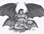 dialogue duo male male/male muscular not_furry sex text wings j-dog69 disney gargoyles broadway_(gargoyles) goliath_(gargoyles) gargoyle 2017 english_text graphite_(artwork) monochrome traditional_media_(artwork)