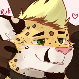 anthro blonde_hair brown_body brown_fur brown_hair brown_spots collar duo facial_hair facial_spots feet foot_on_face fur glistening glistening_eyes goatee hair heart_symbol male markings multicolored_hair narrowed_eyes pink_nose simple_background smile solo_focus spots spotted_body spotted_face spotted_fur teeth three-quarter_view two_tone_hair unsigned white_body white_fur yellow_body yellow_fur pache_riggs therris felid leopard mammal pantherine 1:1
