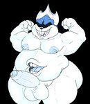 anthro balls belly belly_mouth biceps big_balls big_belly big_nipples big_penis erection fangs flabby_arms flexing foreskin genitals male moobs musclegut muscular nipples overweight pecs penis sharp_teeth slightly_chubby solo teeth thick_thighs wide_hips sinood1e deltarune pogchamp undertale_(series) king_spade darkner humanoid monster alpha_channel digital_media_(artwork) drawpile_(artwork) hi_res meme