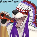 anthro fangkotah football_team macro male native native_american oral_vore solo tribal uvula vore tokalamacrowolf chief otaktay canid canine canis mammal wolf 1:1 hi_res