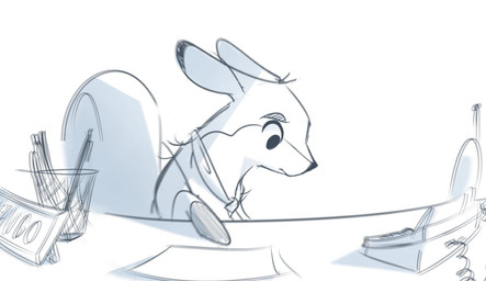 ambiguous_gender chair electronics feral fur furniture hair office_chair office_desk phone quadruped radial_blur short_hair solo tail text tuft itsdanfango ansel_(itsdanfango) deer mammal 2018 black_and_white english_text monochrome sketch