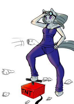 anthro anthrofied biped clothing female overalls overalls_only shirtless smile solo standing tail year avante92 friendship_is_magic hasbro my_little_pony marble_pie_(mlp) earth_pony equid equine horse mammal pony 2012 hi_res