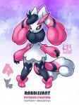 anthro biped female fur fusion pink_eyes solo white_body white_fur darksilvania nintendo pokemon felid generation_4_pokemon generation_6_pokemon hybrid lagomorph lopunny mammal meowstic pokemon_(species)