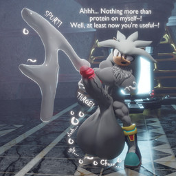 absorption_vore anthro blue_boots blue_clothing blue_footwear bodily_fluids boots clothing cock_vore cum cum_transformation dialogue digestion ejaculation footwear fur genital_fluids genitals gloves handwear interior_background looking_pleasured male male_pred onomatopoeia pectoral_vore penile penis shoes solo sound_effects standing text transformation vore weight_gain white_body white_clothing white_fur white_gloves white_handwear malunisisos kabalmystic_(modeler) sega sonic_the_hedgehog_(series) silver_the_hedgehog eulipotyphlan hedgehog mammal 1:1 2025 3d_(artwork) digital_media_(artwork) english_text hi_res