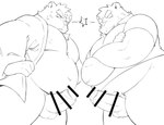 angry anthro balls belly censor_bar duo erection genitals humanoid_genitalia humanoid_hands humanoid_penis ineffective_censorship kemono male male/male moobs nipples overweight overweight_male penis simple_background white_background diru11 bear mammal 2021 censored monochrome