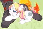 cuddling docked_tail duo female horn jewelry male short_tail smile tail flipside chimangetsu friendship_is_magic hasbro my_little_pony mythology brutus_the_nightmare lagneia equid equine mammal mythological_creature mythological_equine nightmare_(species) unicorn