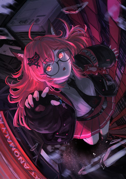 accessory ahoge animal_ears belt bent_legs black_clothing black_jacket black_topwear bottomwear breasts clothed clothing collared_shirt colored_nails dress_shirt eyewear female female_humanoid fluffy_ears glasses hair hair_accessory hair_between_eyes jacket long_hair medium_breasts midair nails necktie open_clothing open_jacket open_mouth open_topwear outstretched_arm red_bottomwear red_clothing red_eyes red_hair red_nails red_skirt shirt skirt topwear white_dress_shirt shimuro1129s neverness_to_everness nanally_(neverness_to_everness) animal_humanoid cat_humanoid felid felid_humanoid feline feline_humanoid humanoid mammal mammal_humanoid absurd_res hi_res