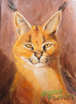 anthro brown_background brown_body brown_fur caracal_ears fur grass light looking_at_viewer male male_anthro orange_eyes plant shirtless_male simple_background solo sunlight green_roon vore_planet green_roon_(character) caracal caracal_(genus) felid feline mammal 2020 colored oil_painting_(artwork) painting_(artwork) portrait traditional_media_(artwork) traditional_painting_(artwork)