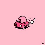 ambiguous_gender biped black_eyes blush blush_stickers car daww driving exhaust exhaust_pipe featureless_hands happy monotone_body motion_lines not_furry pink_background pink_body simple_background simple_eyes smile solo steering_wheel toony vehicle wheel james_turner kirby_(series) nintendo kirby waddling_head 1:1 2023 digital_drawing_(artwork) digital_media_(artwork) flat_colors hi_res signature male_(lore)