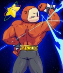 belt bottomwear bracelet clothed clothing jewelry looking_back male muscular muscular_humanoid muscular_male not_furry pants planet_popstar solo space spikes star topless rako kirby_(series) nintendo humanoid waddle_dee