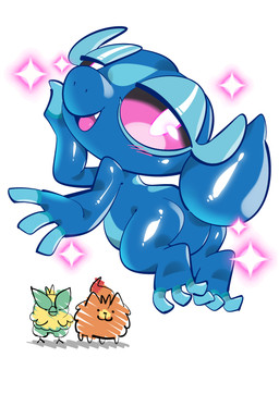 ambiguous_feral ambiguous_gender feral group simple_background sparkles starter_trio trio white_background monodie nintendo pokemon pokemon_winds_and_waves avian browt canid canine gecqua generation_10_pokemon mammal pokemon_(species) pombon reptile scalie 2026 absurd_res hi_res