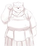 anthro armor blush kemono male overweight overweight_anthro overweight_male simple_background solo tongue tongue_out white_background ibuki_haruno canid canine canis domestic_dog mammal 2012