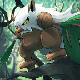 ambiguous_gender ambiguous_humanoid angry biped black_sclera branch brown_body brown_ears clenched_teeth forest green_body leaf light looking_down mane multicolored_body nature on_branch outside plant pointy_nose pupils solo standing teeth tree white_body white_mane wood yellow_eyes spicyichizo nintendo pokemon elemental_creature flora_fauna generation_3_pokemon humanoid pokemon_(species) shiftry treant 1:1 2026 absurd_res hi_res lighting shaded