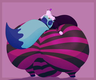 anthro armwear big_breasts big_butt big_vulva black_armwear black_bottomwear black_clothing black_nose black_pants blue_body blue_ears blue_hair blue_inner_ear_fluff blue_tail blue_tail_tip bottomwear breasts butt butt_grab butt_squish camel_toe clothing dipstick_tail female genitals hair hand_on_butt hand_on_own_butt huge_breasts huge_butt hyper hyper_breasts hyper_butt hyper_genitalia hyper_vulva inner_ear_fluff looking_at_viewer looking_back looking_back_at_viewer markings multicolored_body pants pattern_armwear pattern_bottomwear pattern_clothing pattern_pants pink_armwear pink_background pink_body pink_bottomwear pink_clothing pink_pants purple_clothing purple_shirt purple_tongue purple_topwear rear_view red_eyes sharp_teeth shirt simple_background smile smiling_at_viewer solo squish tail tail_markings teeth tight_clothing tongue tongue_out topwear tuft two_tone_body vulva kuroyami faye_(reathe) canid canine fox mammal 2026 6:5 colored digital_media_(artwork) hi_res shaded