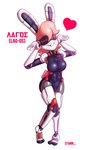 anthro buckteeth cybernetics ears_up female lagos lagos_(stann_co) latex machine metallic_body pose solo teeth stann_co android canid canine cyborg lagomorph leporid mammal rabbit robot 2020 hi_res pinup