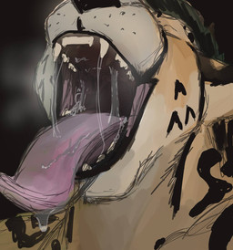 anthro bodily_fluids eyes_closed imminent_vore male open_mouth saliva solo throat nolow nolow_(character) cheetah felid feline mammal 2022 hi_res