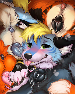 animal_genitalia animal_vulva blush blush_lines bodily_fluids breath butt butt_focus butt_grab canine_genitalia canine_vulva cheek_tuft cum cum_drip cum_in_ass cum_in_mouth cum_in_vagina cum_inside cum_on_face cumshot cunnilingus dripping ejaculation facial_tuft female feral fluffy fluffy_chest fluffy_ears fluffy_hair fluffy_tail food genital_fluids genitals group hair hand_on_butt male male/female neck_tuft nude oral pawpads paws saliva saliva_drip saliva_on_anus saliva_on_face saliva_on_tongue saliva_string sex tail tongue tongue_out tuft vaginal vulva wide_hips mohitopaw canid canine canis domestic_dog fox herding_dog hybrid mammal pastoral_dog welsh_corgi wolf hi_res