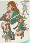 blue_eyes clothing feet footwear hair holding_object humanoid_pointy_ears light_body light_skin long_hair male not_furry open_mouth open_smile pointy_ears sandals shoes simple_background smile solo toes ivy_draws nintendo tears_of_the_kingdom the_legend_of_zelda link elf humanoid hylian hi_res